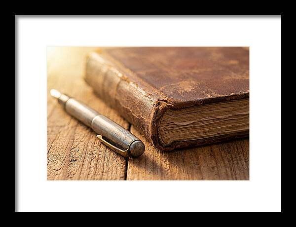 Worn Leather Journal And Pen