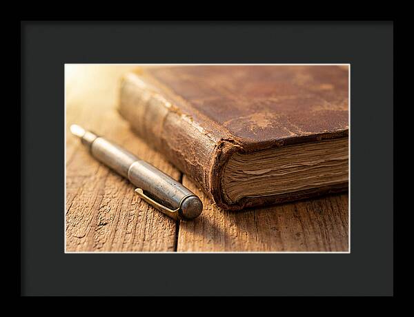 Worn Leather Journal And Pen
