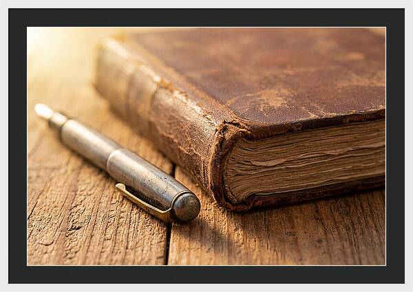Worn Leather Journal And Pen