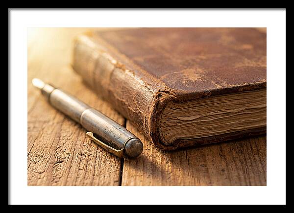 Worn Leather Journal And Pen