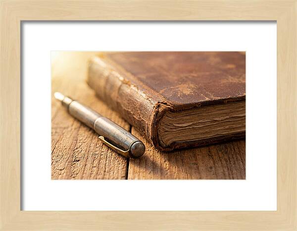 Worn Leather Journal And Pen