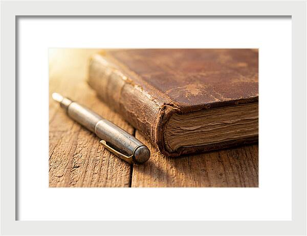Worn Leather Journal And Pen