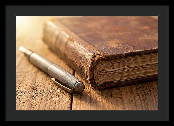 Worn Leather Journal And Pen