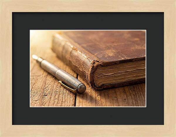 Worn Leather Journal And Pen