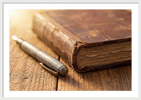 Worn Leather Journal And Pen