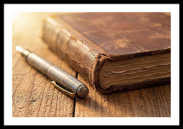 Worn Leather Journal And Pen