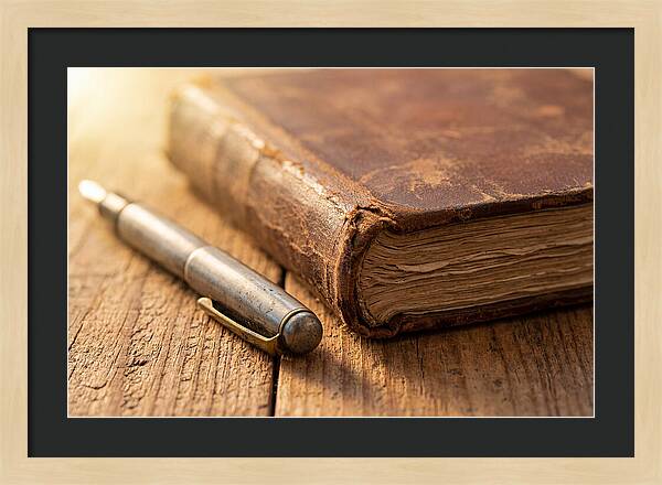 Worn Leather Journal And Pen