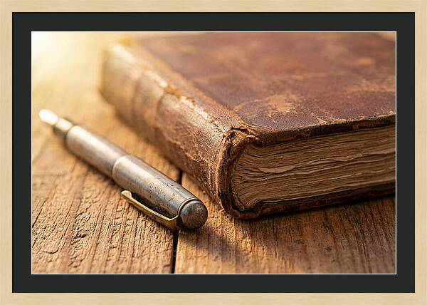 Worn Leather Journal And Pen