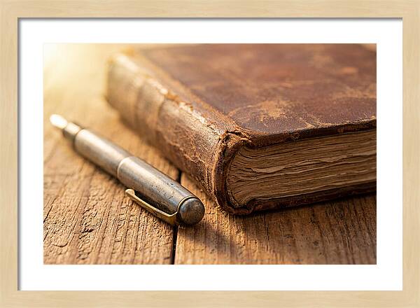 Worn Leather Journal And Pen