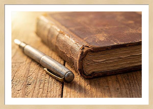 Worn Leather Journal And Pen