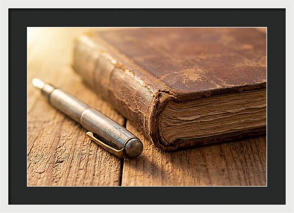 Worn Leather Journal And Pen