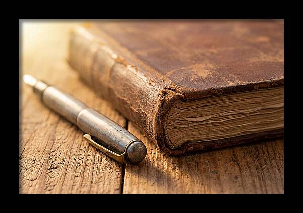 Worn Leather Journal And Pen