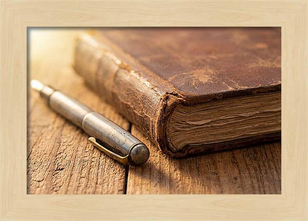 Worn Leather Journal And Pen