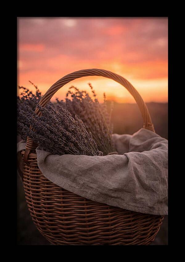 Woven Basket Of Lavender