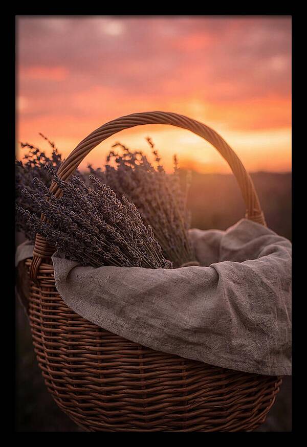 Woven Basket Of Lavender