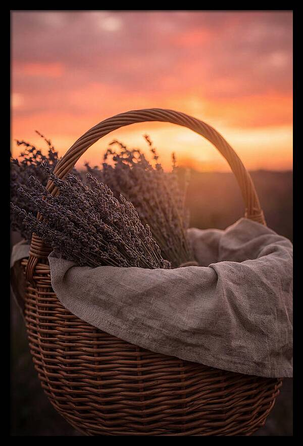 Woven Basket Of Lavender