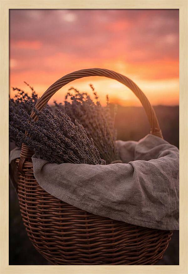 Woven Basket Of Lavender