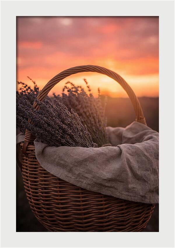 Woven Basket Of Lavender