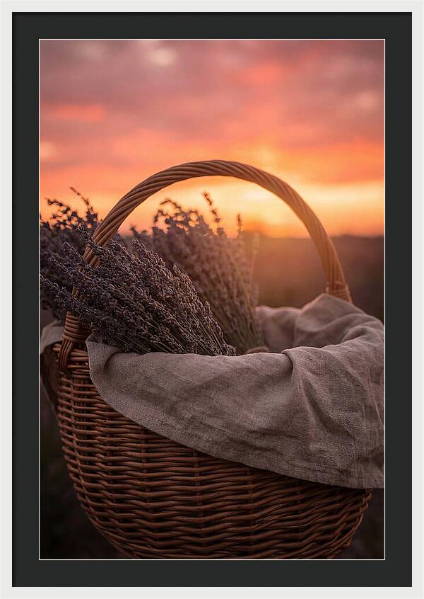 Woven Basket Of Lavender