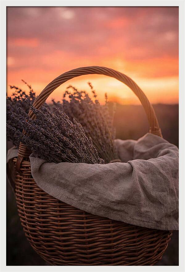 Woven Basket Of Lavender