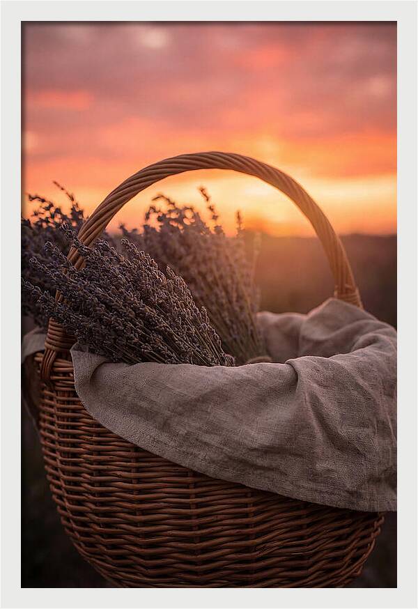 Woven Basket Of Lavender