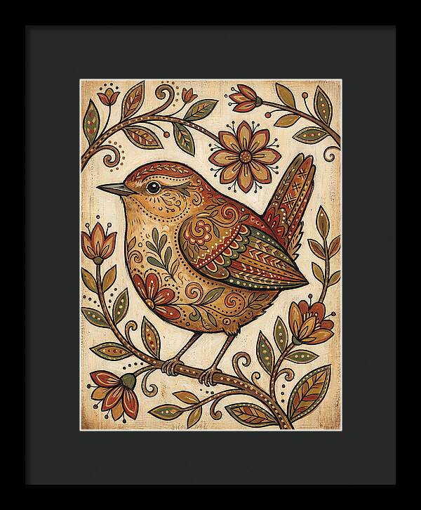 Wren Among Floral Patterns