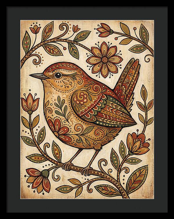 Wren Among Floral Patterns