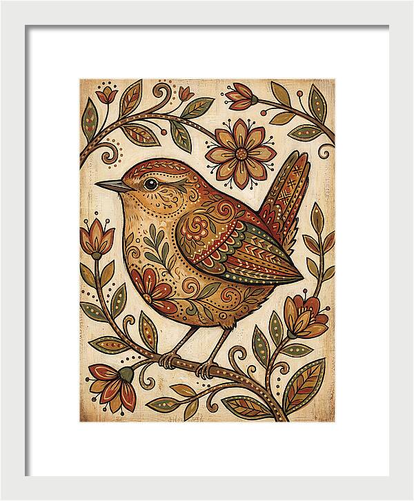 Wren Among Floral Patterns