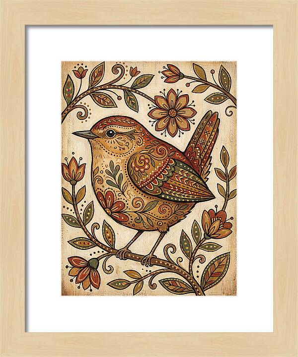 Wren Among Floral Patterns
