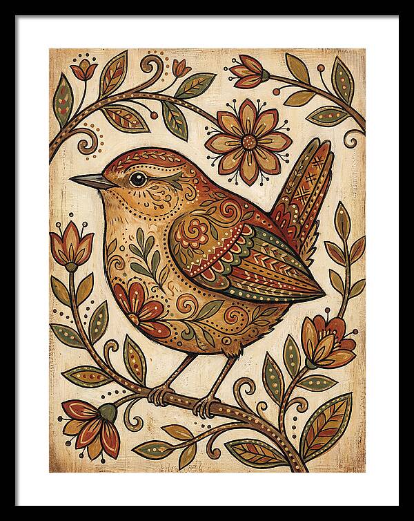 Wren Among Floral Patterns