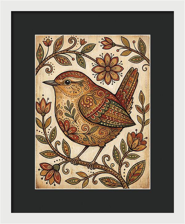 Wren Among Floral Patterns