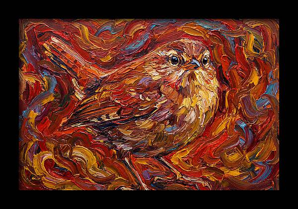 Wren In Vibrant Swirls