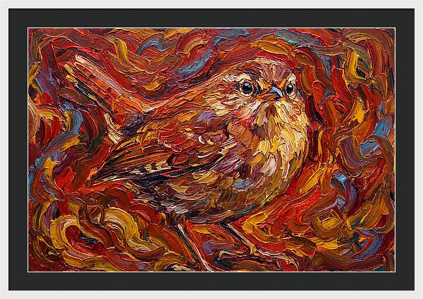 Wren In Vibrant Swirls