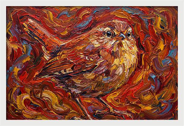 Wren In Vibrant Swirls