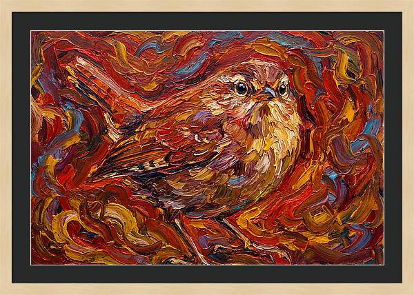 Wren In Vibrant Swirls