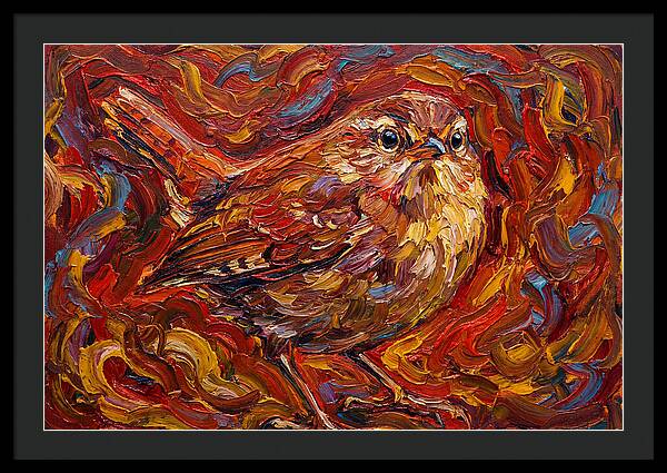 Wren In Vibrant Swirls