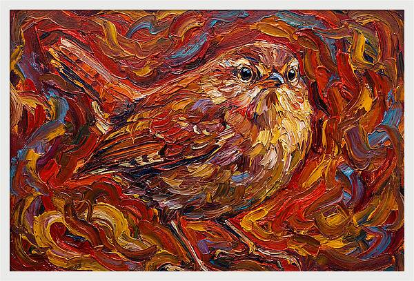 Wren In Vibrant Swirls