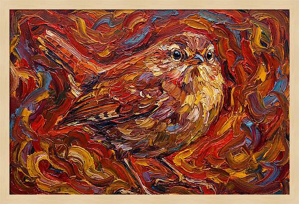 Wren In Vibrant Swirls
