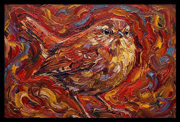 Wren In Vibrant Swirls