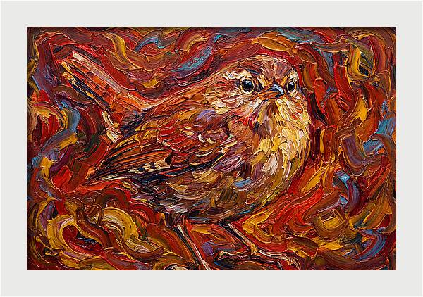 Wren In Vibrant Swirls