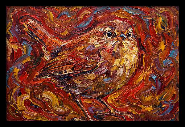 Wren In Vibrant Swirls