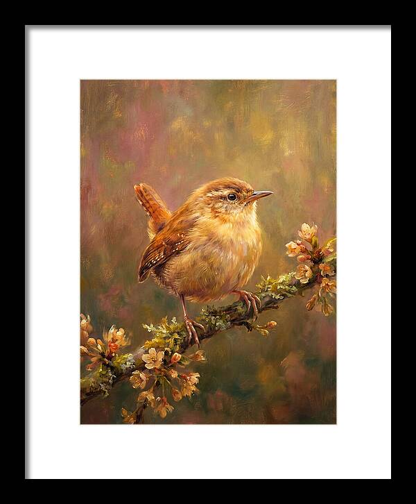Wren Perched On Blossom