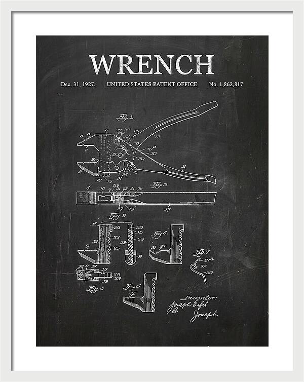 Wrench Chalkboard Patent Us1862817a