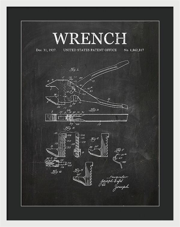 Wrench Chalkboard Patent Us1862817a