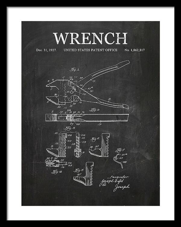 Wrench Chalkboard Patent Us1862817a