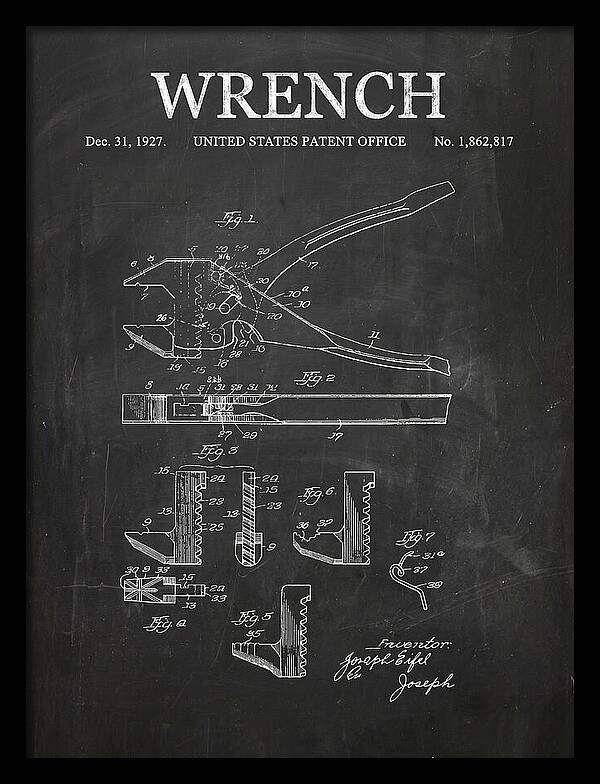 Wrench Chalkboard Patent Us1862817a