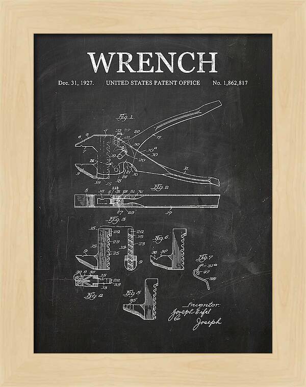 Wrench Chalkboard Patent Us1862817a