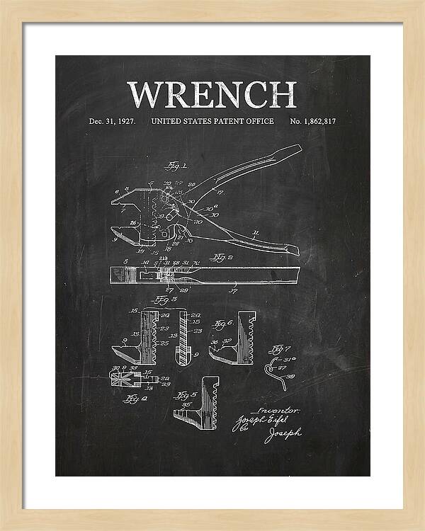 Wrench Chalkboard Patent Us1862817a