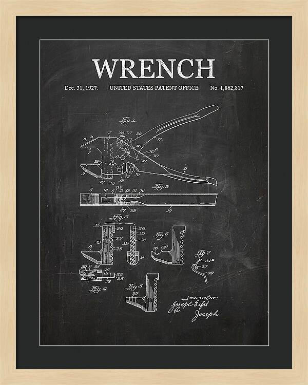 Wrench Chalkboard Patent Us1862817a