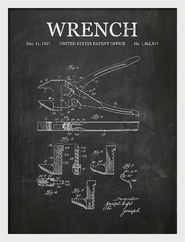 Wrench Chalkboard Patent Us1862817a
